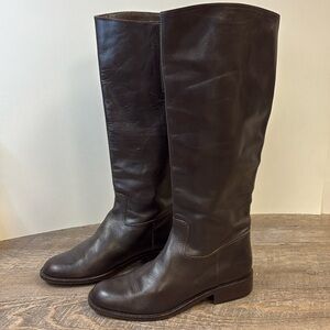 ✨ Sudini Brown Leather Knee-High Boots | Made in Italy | Classic Riding Style